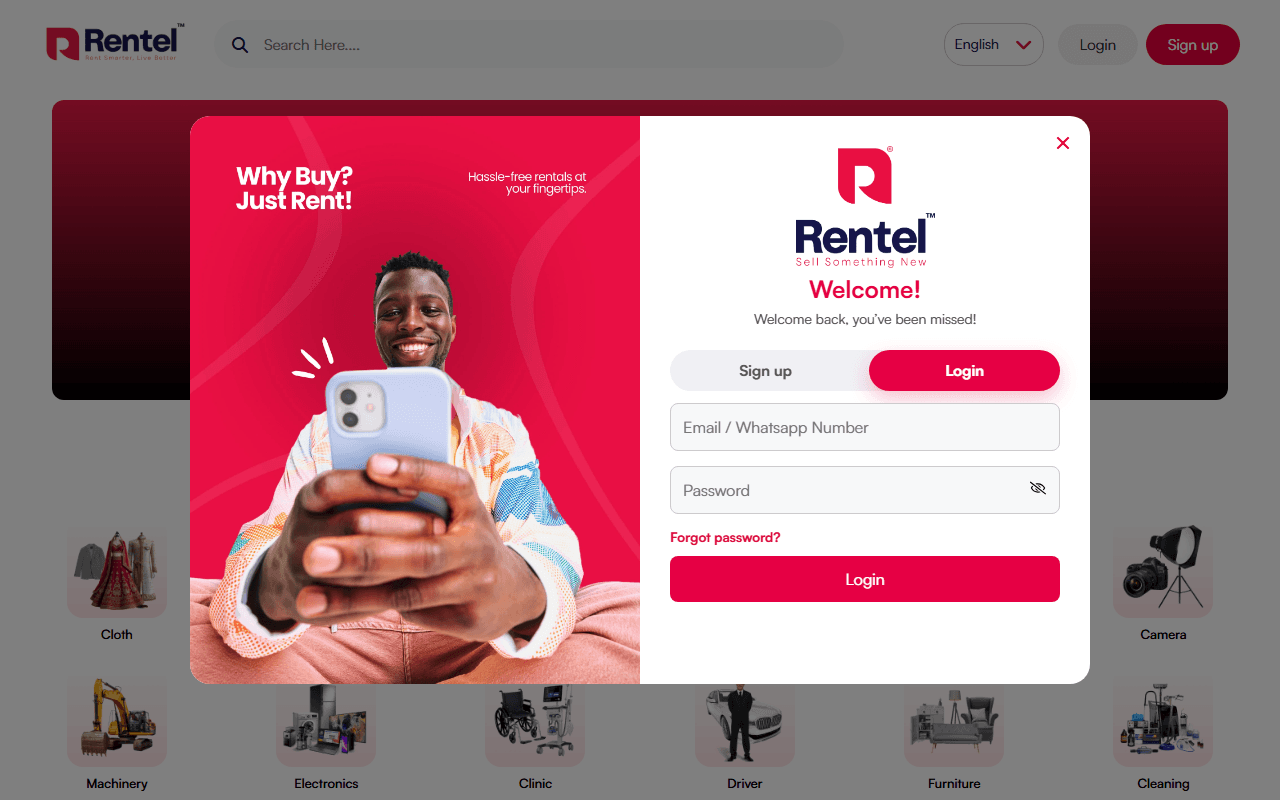 Rentel website preview